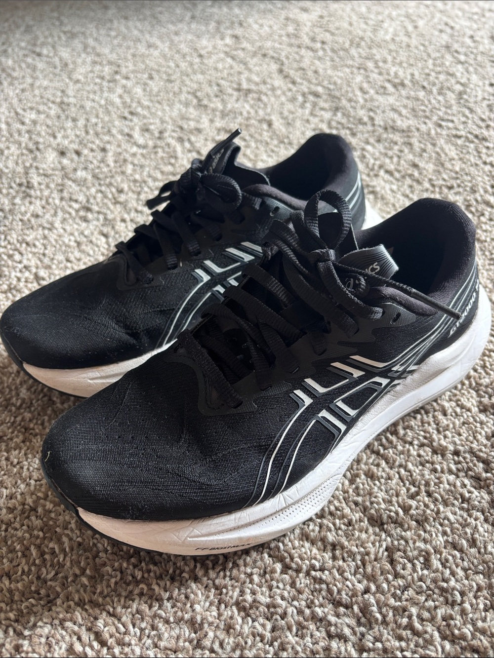 ASICS Black Athletic Running Shoes with White Accents